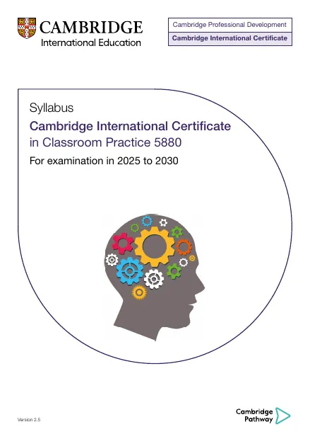 Cambridge International Certificate in Classroom Practice syllabus cover